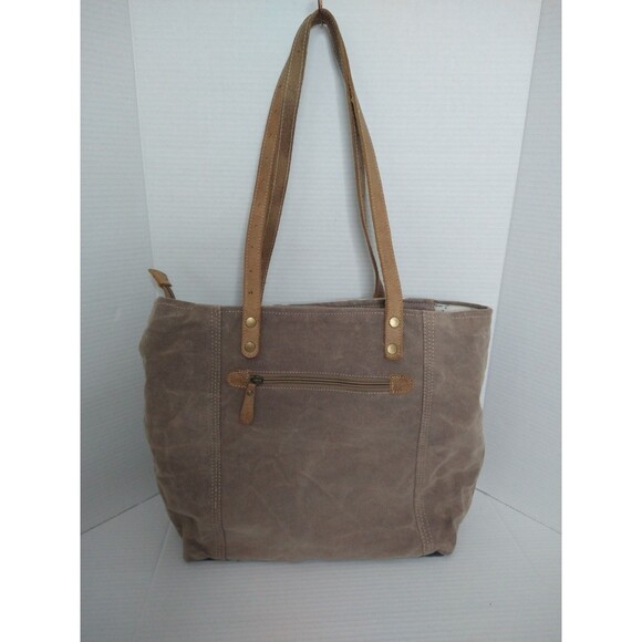Myra Bag 100% Cotton/Leather Canvas Shoulder Tote Bag Aztec Southwestern Boho - Picture 16 of 16